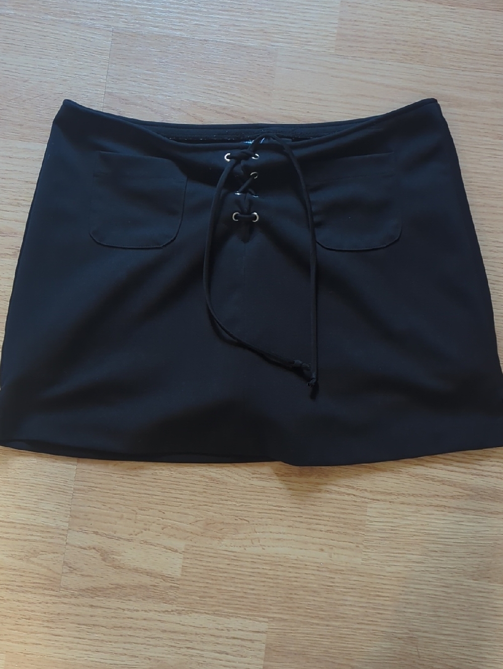 Joe Benbasset Black Lace-Up Mini Skort
